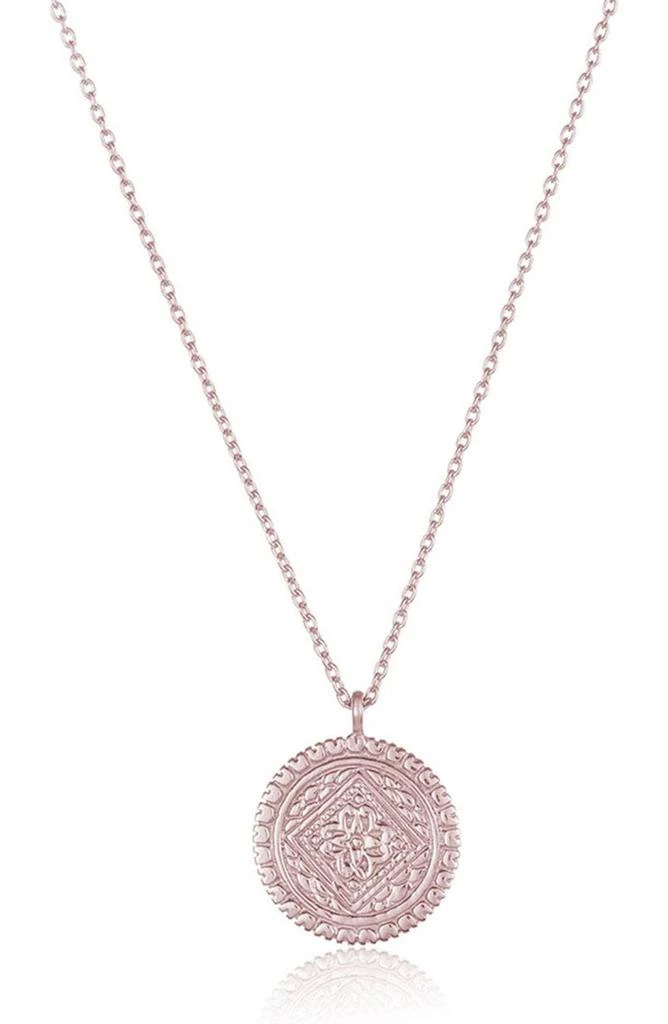 商品Sterling Forever|14K Rose Gold Plated Sterling Silver Round Pendant Necklace,价格¥224,第1张图片
