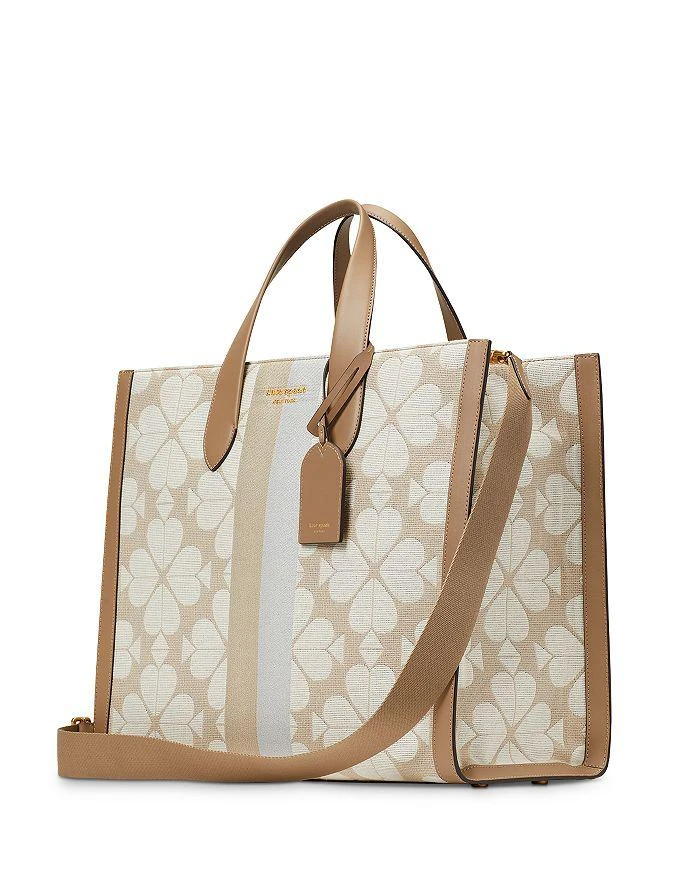 商品Kate Spade|Manhattan Oversized Spade Flower Jacquard Stripe Tote,价格¥2255,第3张图片详细描述