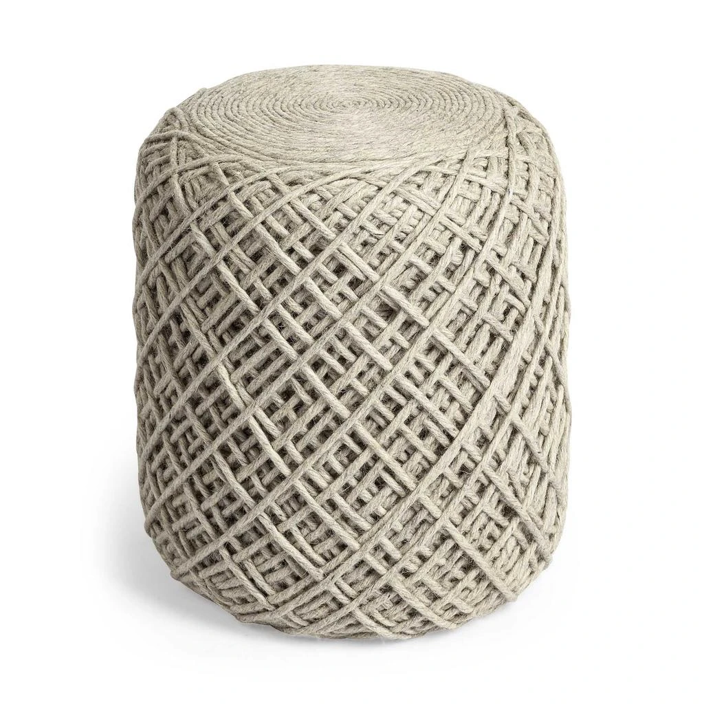 商品Homezia|Oatmeal Wool Cylindrical Pouf With Diamond Pattern,价格¥1595,第2张图片详细描述