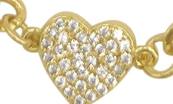 商品ADORNIA|14K Gold Plate Crystal Heart Chain Bracelet,价格¥132,第2张图片详细描述