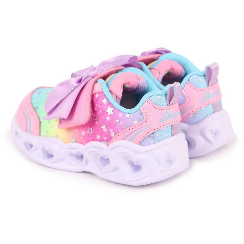 商品SKECHERS|Light up hearts bows detailing logo sneakers in rainbow gradient,价格¥393,第2张图片详细描述