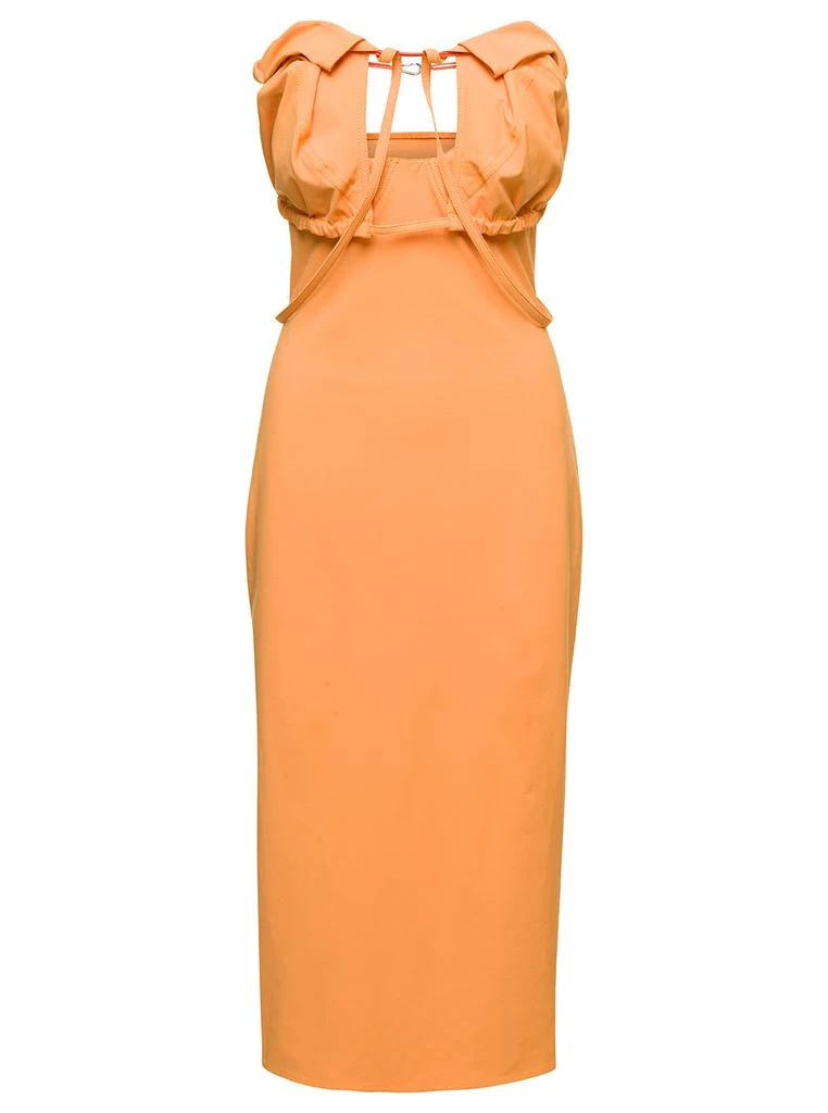 商品Jacquemus|Orange Midi Dress La Robe Bikini In Cotton Blend Woman,价格¥4277,第1张图片