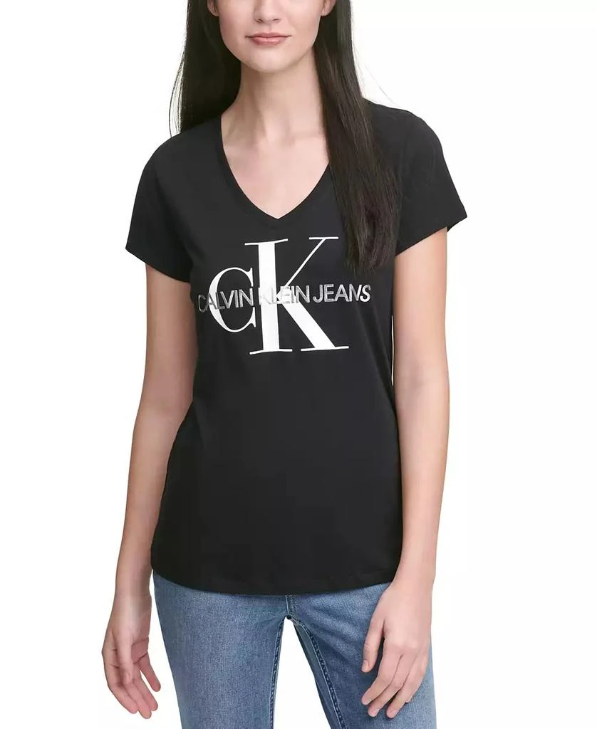 商品Calvin Klein|V-Neck Logo T-Shirt,价格¥93,第1张图片