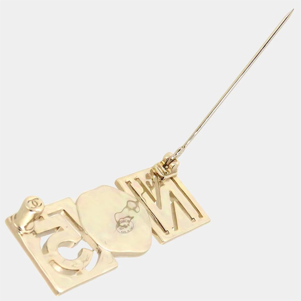 商品[二手商品] Chanel|Chanel Gold Metal CC No. 5 Brooch,价格¥9746,第3张图片详细描述