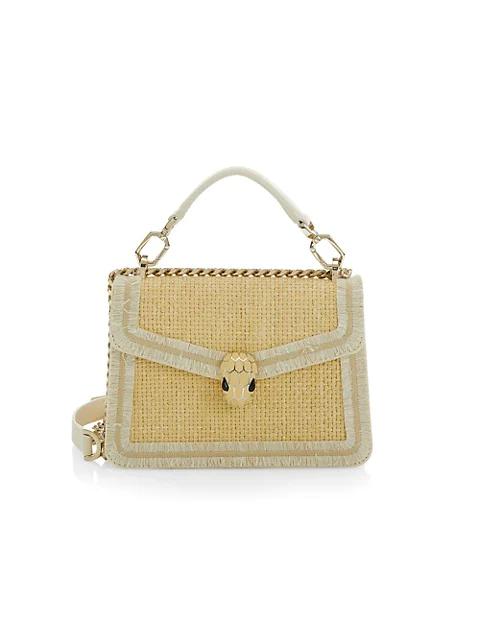 Serpenti Diamond Blast Raffia Top Handle Bag商品第1张图片规格展示