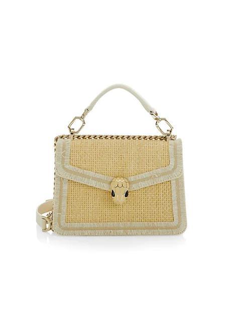 商品BVLGARI|Serpenti Diamond Blast Raffia Top Handle Bag,价格¥19424,第1张图片