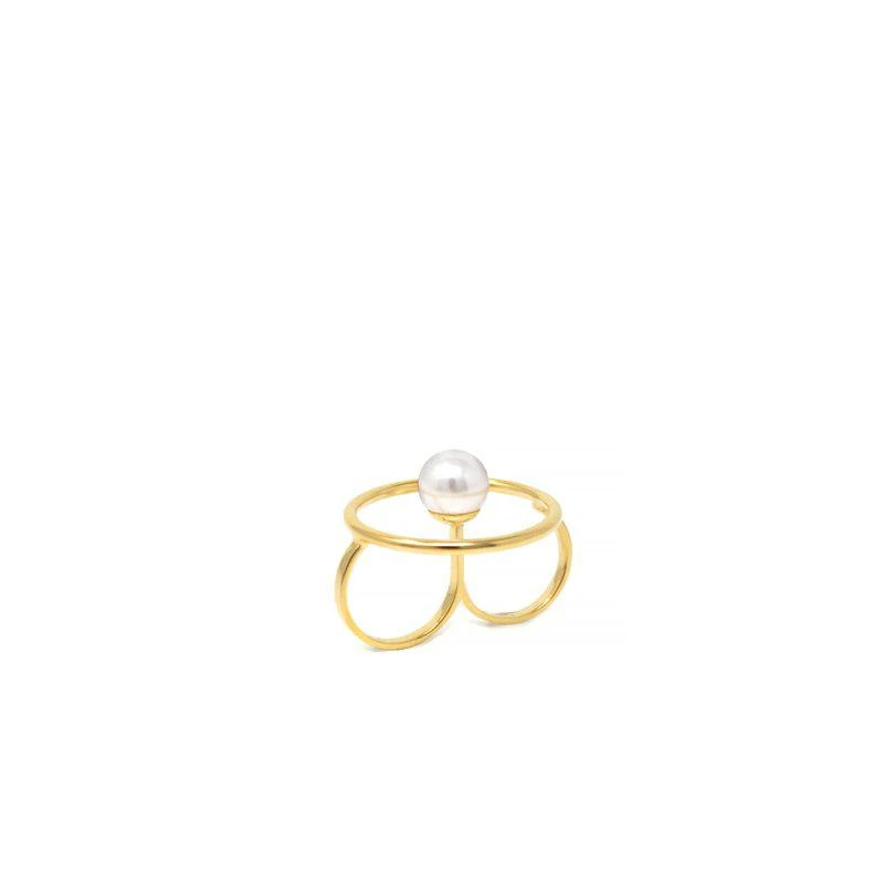 商品Joomi Lim|Double Finger Hoop Ring w/ Pearl Center,价格¥718,第1张图片