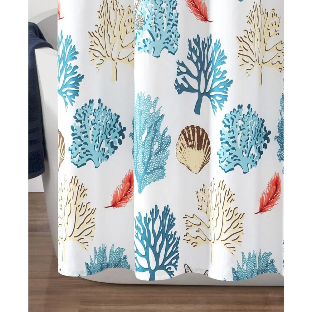 商品Lush Décor|Coastal Reef Feather 72" x 72" Shower Curtain,价格¥382,第3张图片详细描述