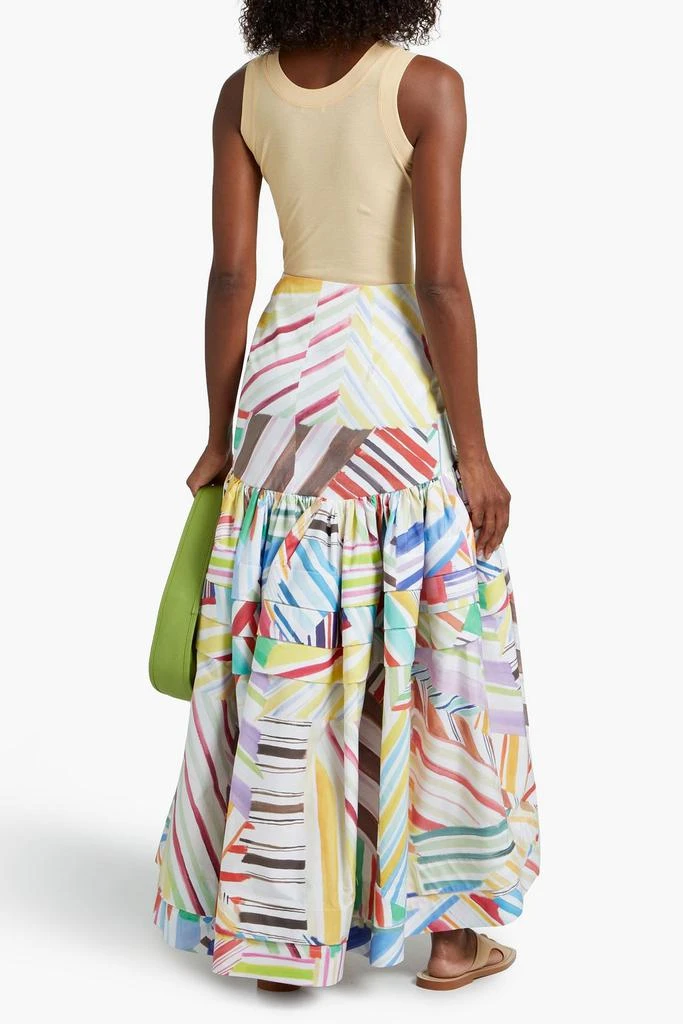 商品Rosie Assoulin|Gathered printed cotton-poplin maxi skirt,价格¥2696,第1张图片