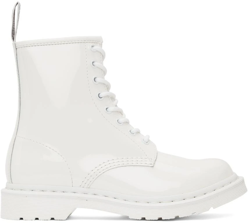 商品Dr. Martens|White Patent 1460 Mono Boots,价格¥487,第1张图片