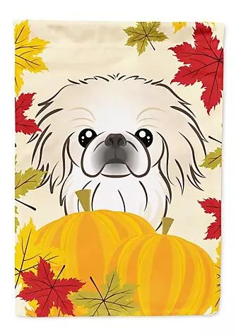 商品Caroline's Treasures|Treasures 11 X 15 1 2 In. Polyester Pekingese Thanksgiving Garden Flag 2 Sided 2 Ply,价格¥134,第1张图片
