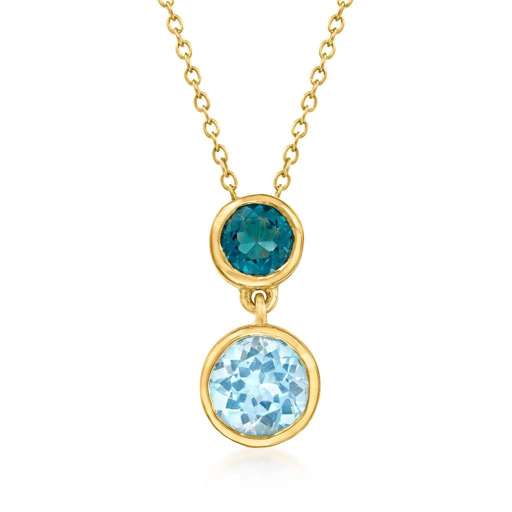 商品Ross-Simons|London and Sky Blue Topaz Pendant Necklace in 18kt Gold Over Sterling,价格¥796,第1张图片