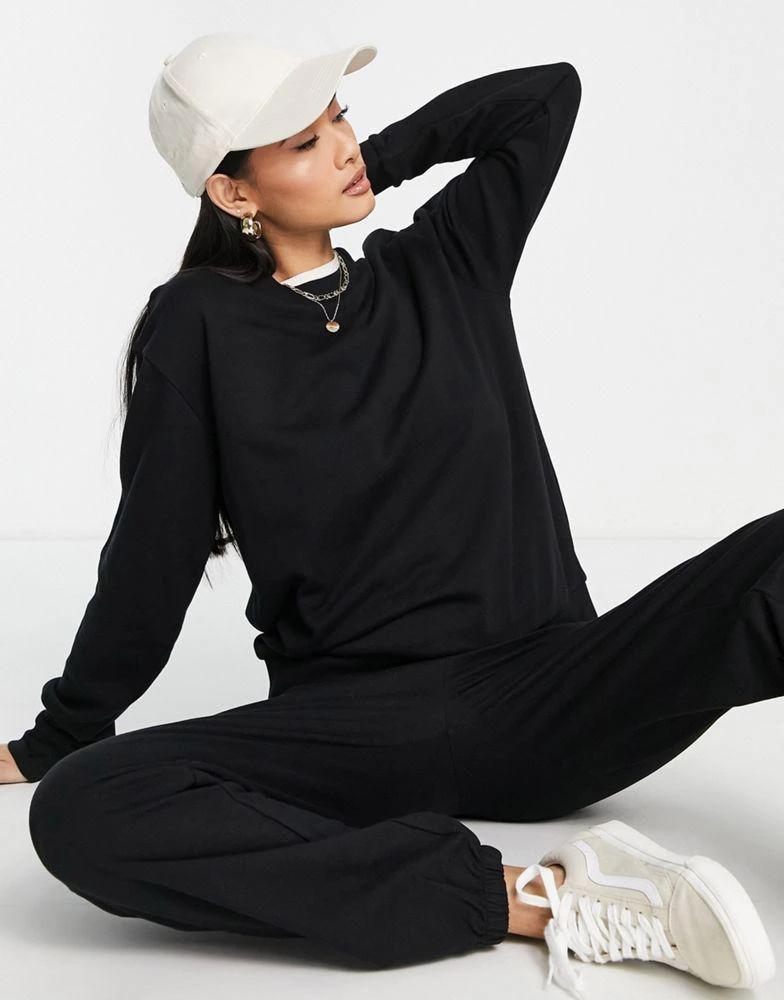 商品ASOS|ASOS DESIGN tracksuit slim sweat / jogger in black - BLACK,价格¥190,第4张图片详细描述