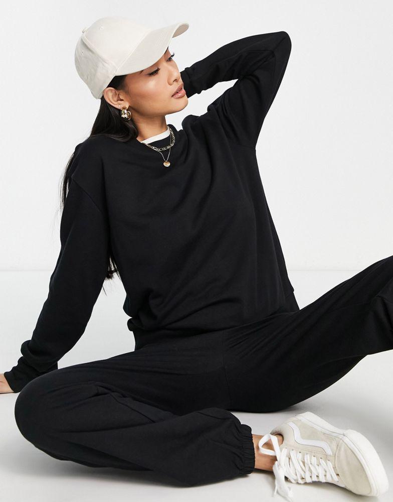 商品ASOS|ASOS DESIGN tracksuit slim sweat / jogger in black - BLACK,价格¥285,第6张图片详细描述