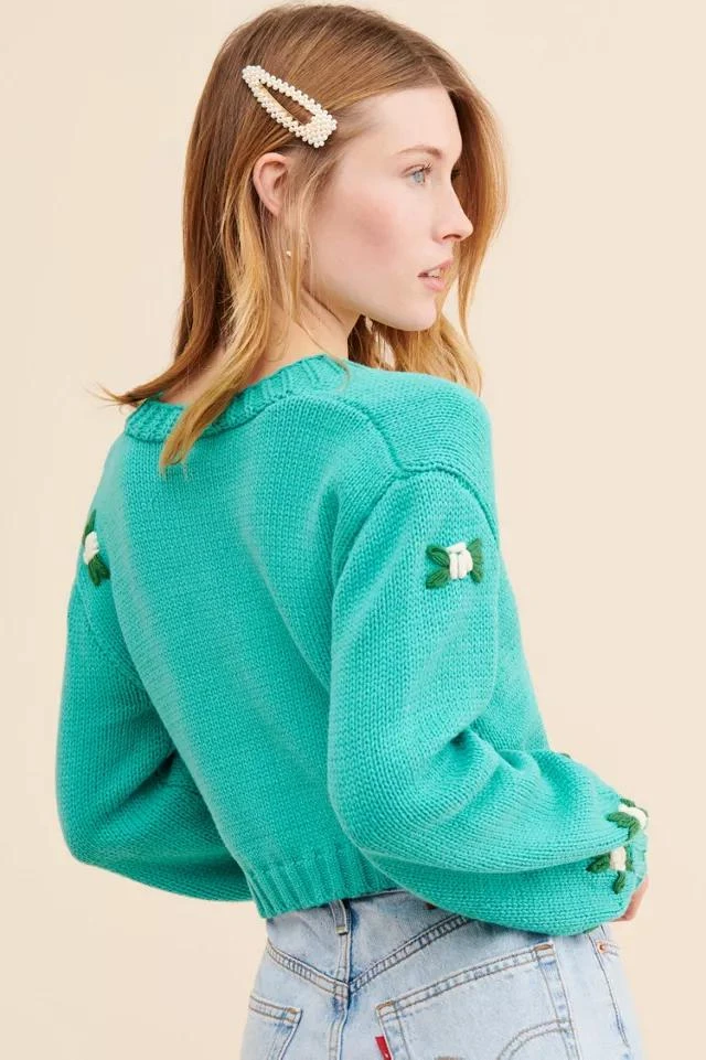 商品4SI3NNA|4SI3NNA Tegan Knit Cropped Cardigan,价格¥376,第3张图片详细描述