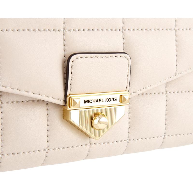 迈克·科尔斯 MICHAEL KORS MK女包皮革白色单肩斜挎包 32S1L1SC9L LT CREAM商品第5张图片规格展示