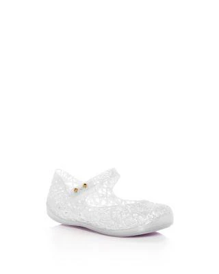 商品Mini Melissa|女孩(幼儿)Girls' Campana Glitter Zig Zag Mary Jane Flats - Walker, Toddler,价格¥413,第1张图片