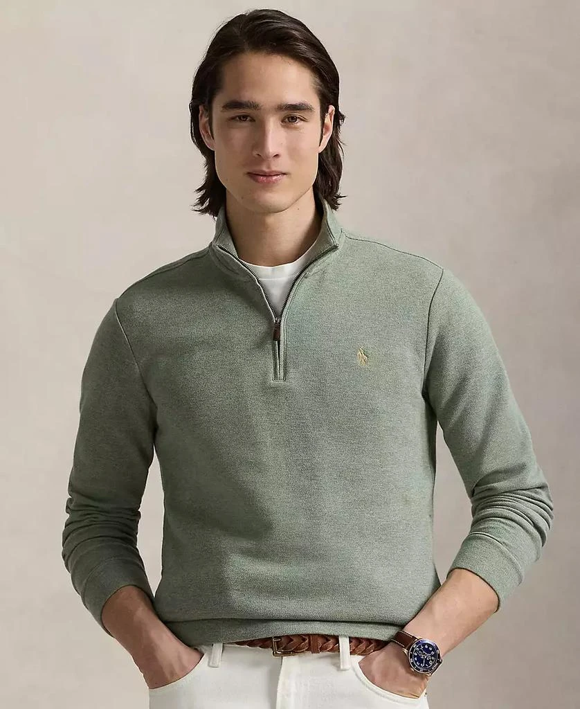 商品Ralph Lauren|Men's Double-Knit Mesh Quarter-Zip Pullover,价格¥1094,第1张图片