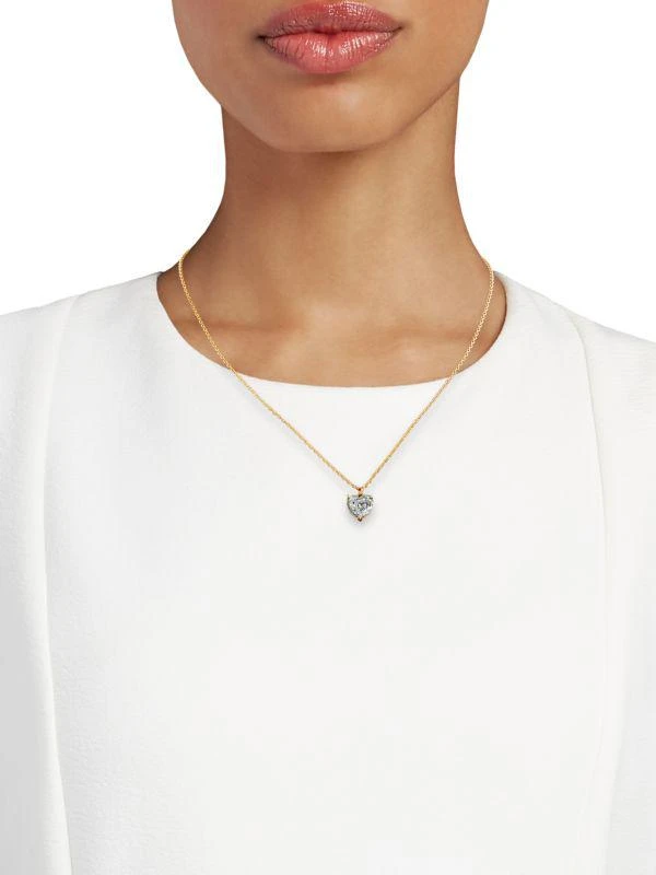 商品Kate Spade|Elegant Edge Goldtone Metal & Cubic Zirconia Heart Pendant Necklace,价格¥202,第2张图片详细描述