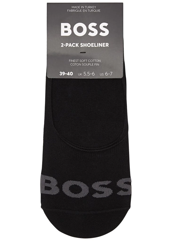 商品Hugo Boss|Black logo-intarsia cotton-blend trainer socks,价格¥137,第1张图片