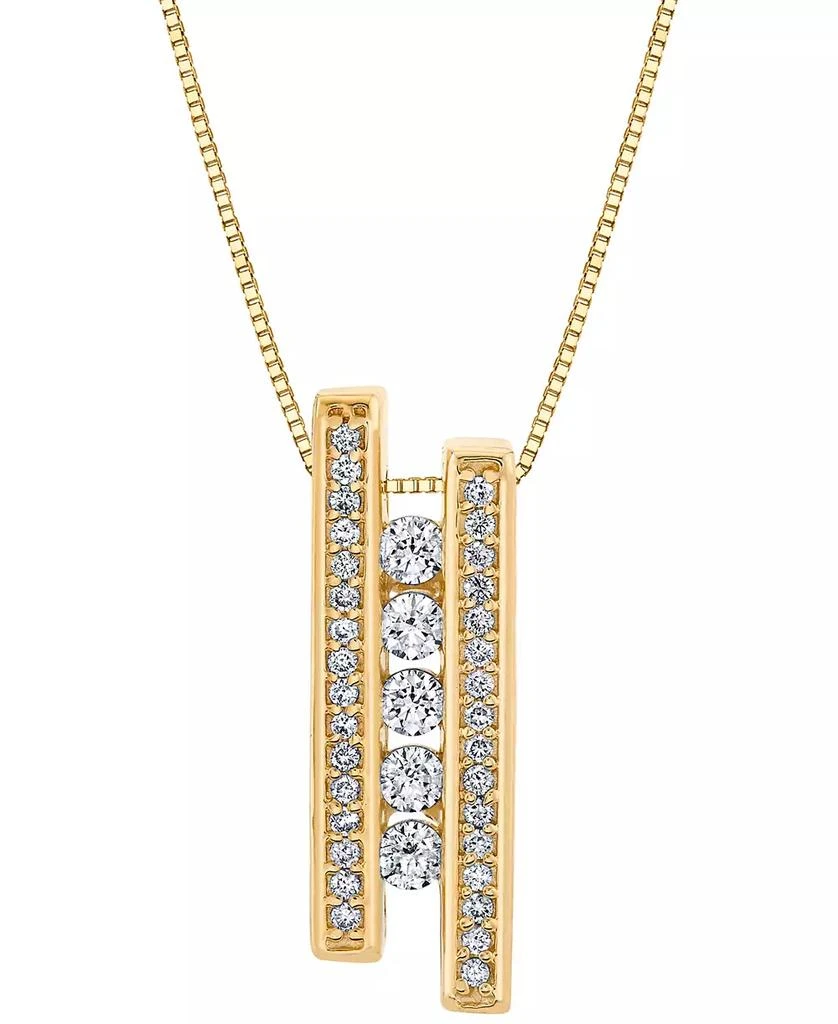 商品Sirena|Diamond Triple Bar 18" Pendant Necklace (1/2 ct. t.w.) in 14k Yellow Gold,价格¥22480,第1张图片