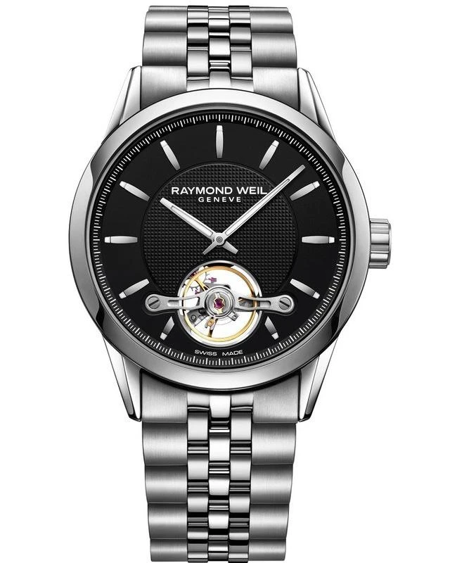 商品Raymond Weil|Raymond Weil Freelancer Automatic Black Dial Stainless Steel Men's Watch 2780-ST-20001,价格¥13890,第1张图片