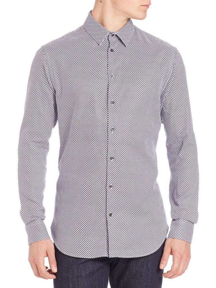 商品Giorgio Armani|Geometric Motif Cotton Shirt,价格¥1616,第1张图片