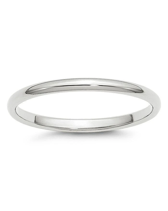 商品Bloomingdale's|Men's 2mm Half Round Band Ring in 14K White Gold - Exclusive,价格¥6366,第1张图片详细描述