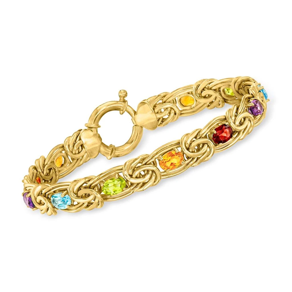 商品Ross-Simons|Multi-Gemstone Byzantine Bracelet in 18kt Gold Over Sterling,价格¥1519,第1张图片