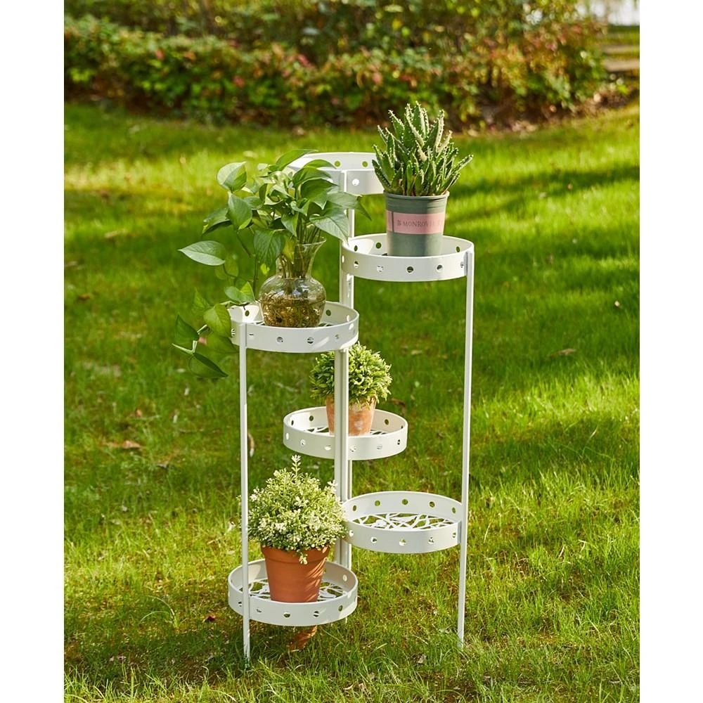 Foldable Multi-Tiered Round Metal Planter Stand, 32.25" 商品