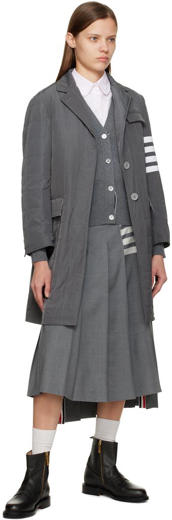 Grey 4-Bar Midi Skirt商品第4张图片规格展示