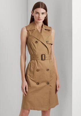 商品Ralph Lauren|Ralph Lauren Micro Sanded Twill Sleeveless Dress,价格¥1420,第4张图片详细描述