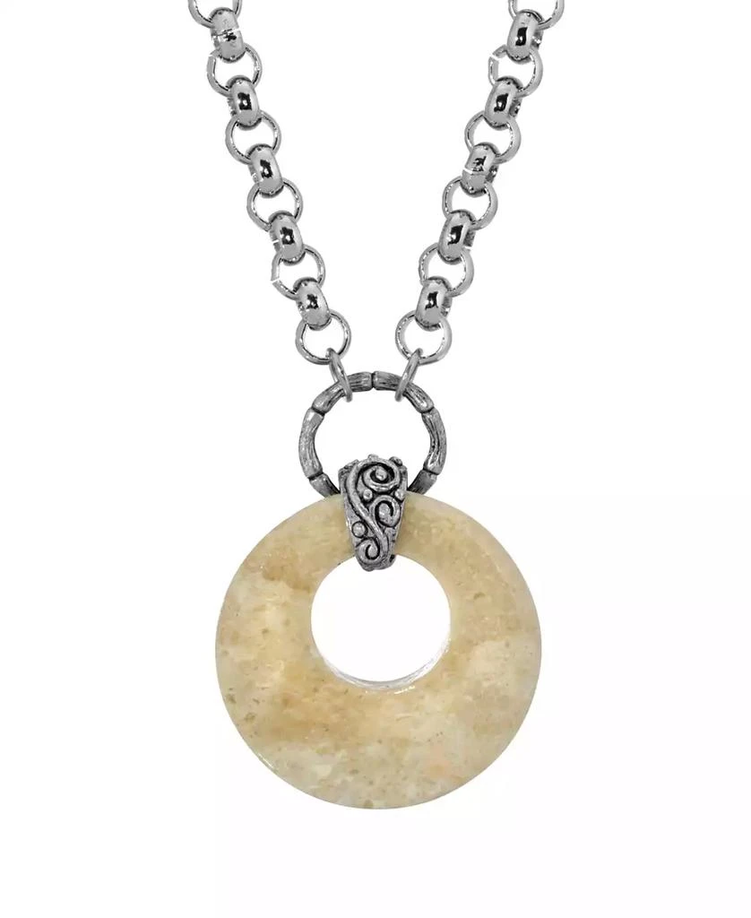 商品2028|Silver-Tone Semi Precious Round Stone Necklace,价格¥387,第1张图片