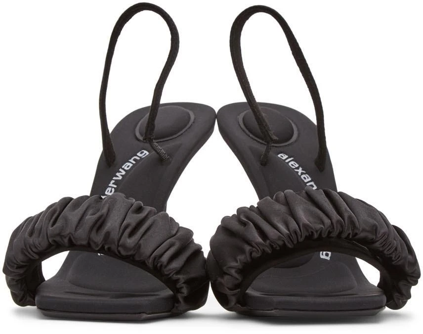 商品Alexander Wang|Black Scrunchie Julie Heeled Sandals,价格¥4657,第2张图片详细描述