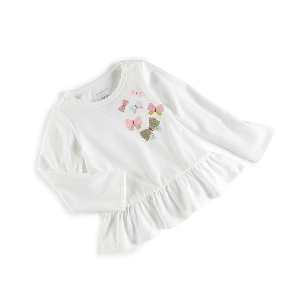 商品First Impressions|Baby Girls Butterfly Flurries Peplum T-Shirt, Created for Macy's,价格¥75,第1张图片