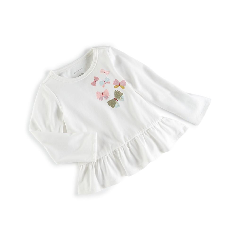 商品First Impressions|Baby Girls Butterfly Flurries Peplum T-Shirt, Created for Macy's,价格¥53,第1张图片