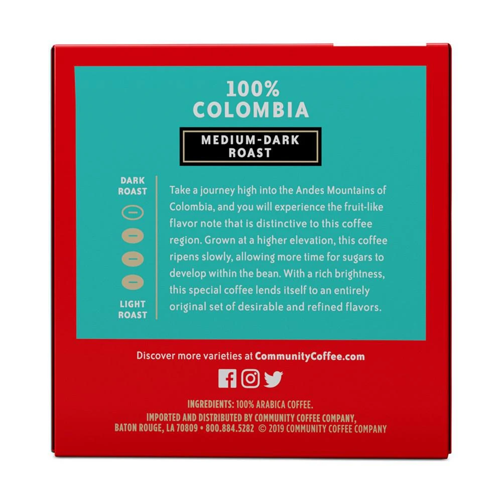 商品Community Coffee|100% Colombia Altura Medium-Dark Roast Single Serve Pods, Keurig K-Cup Brewer Compatible, 72 Ct,价格¥560,第4张图片详细描述
