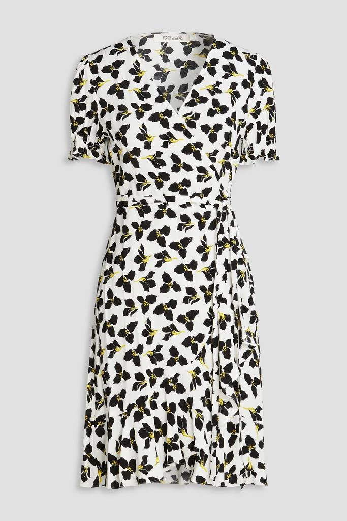 商品Diane von Furstenberg|Emilia ruffled floral-print crepe mini wrap dress,价格¥1396,第1张图片