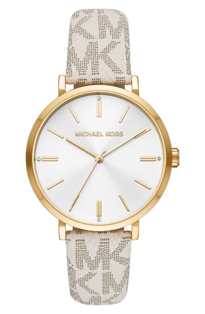 商品Michael Kors|Addyson Three-Hand Quartz Logo Strap Watch, 40mm,价格¥751,第1张图片