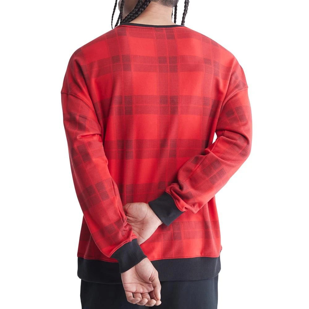 商品Calvin Klein|Men's Modern Holiday Lounge Plaid Sweatshirt,价格¥164,第2张图片详细描述