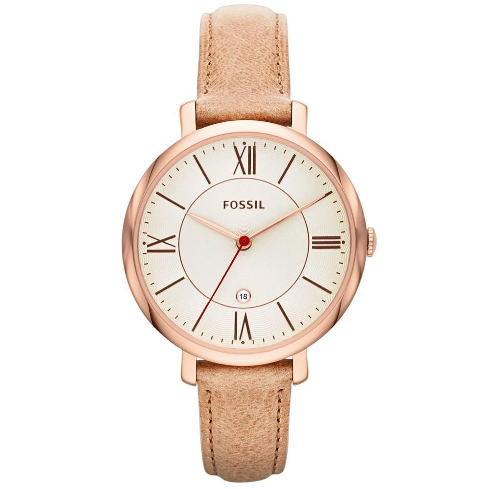 商品Fossil|Fossil Women's Jacqueline Sand Leather Strap Watch 36mm ES3487 女士真皮腕表,价格¥645,第1张图片