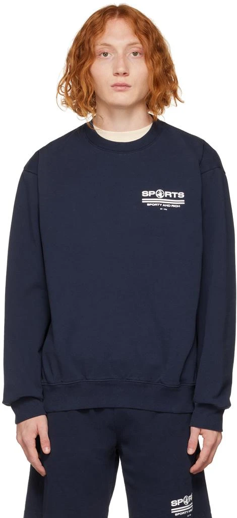 商品Sporty & Rich|Navy 'Sports' Sweatshirt,价格¥653,第1张图片