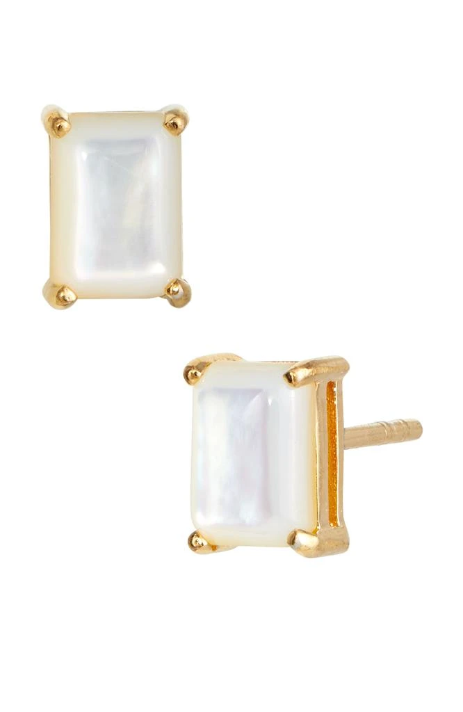 VERMEIL DECEMBER BLUE TOPAZ EMERALD CUT CZ BIRTHSTONE STUD IN BOX 商品