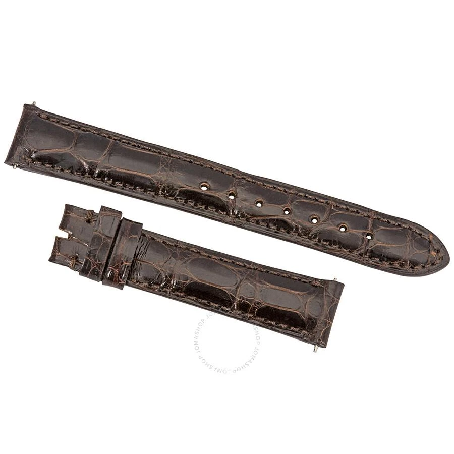 商品Hadley Roma|16 MM Shiny Dark Brown Alligator Leather Strap,价格¥372,第1张图片