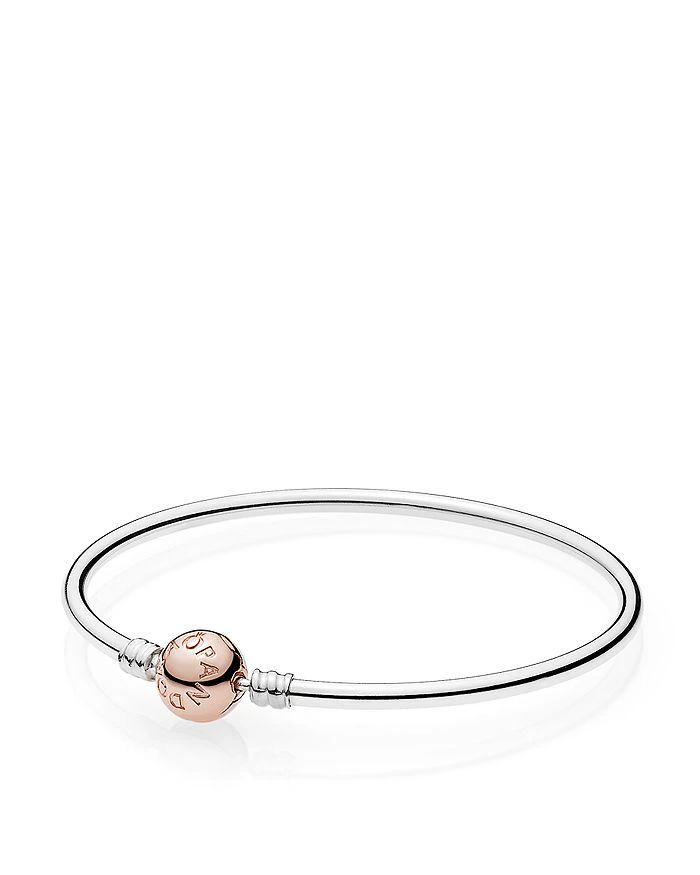 商品PANDORA|Sterling Silver & 14K Gold Bangle Bracelet,价格¥668,第1张图片