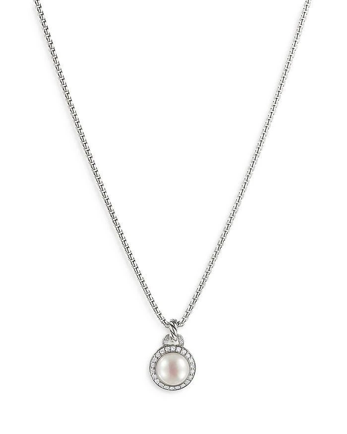 商品David Yurman|Sterling Silver Albion Pendant Necklace with Daimonds & Cultured Freshwater Pearl, 17",价格¥5970,第1张图片