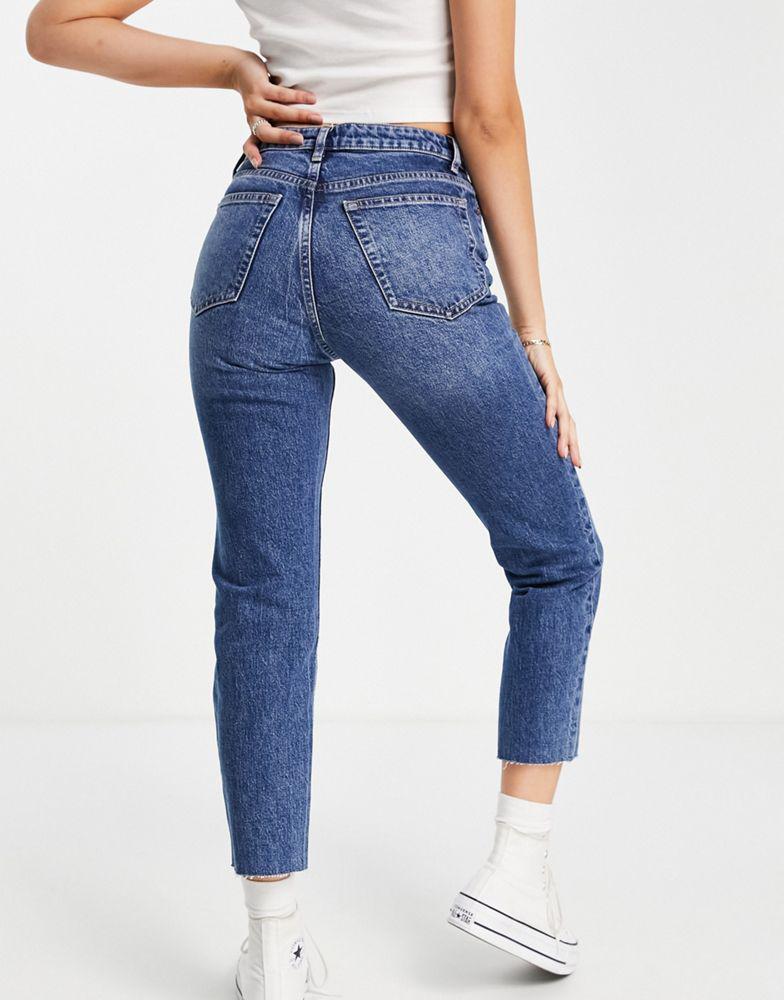 Topshop straight jeans in mid blue商品第2张图片规格展示