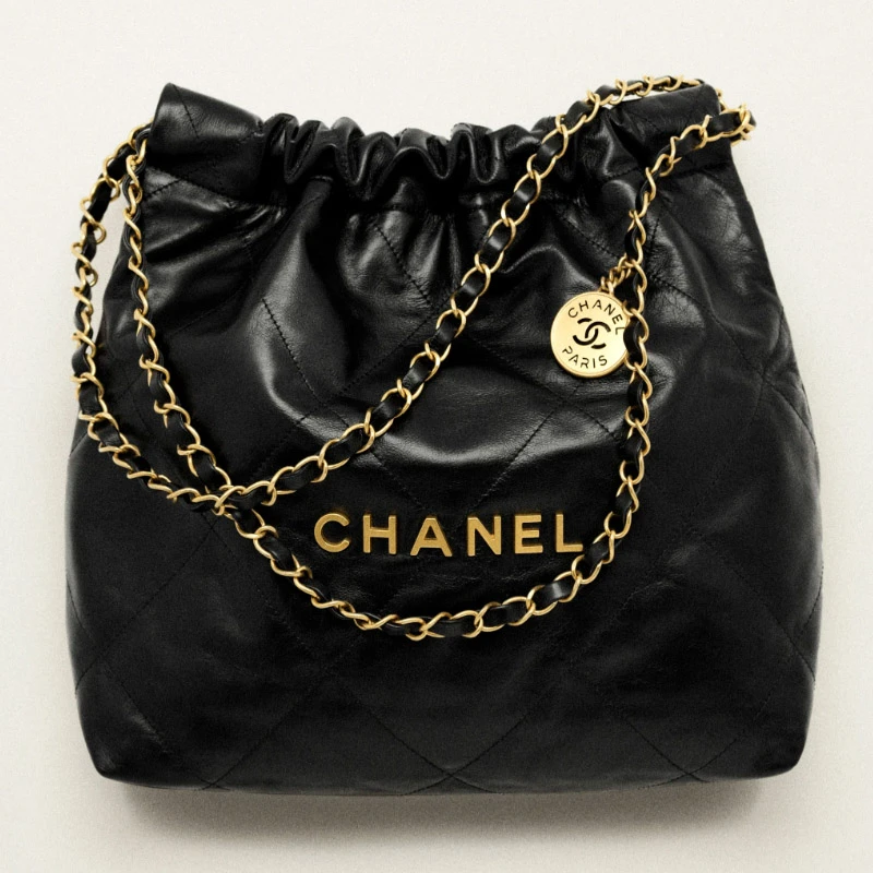 商品Chanel|香奈儿/CHANEL 22Bag 超大容量做旧金标 牛皮托特包Tote包购物袋单肩包小号 女款AS3260-B08037-94305 送礼好物,价格¥61609,第1张图片