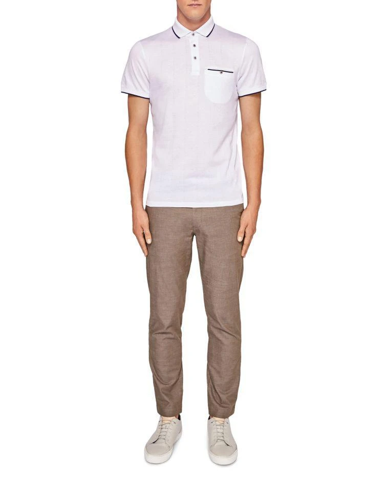 商品Ted Baker London|Ted Baker Square Herringbone Jacquard Regular Fit Polo ,价格¥432,第3张图片详细描述