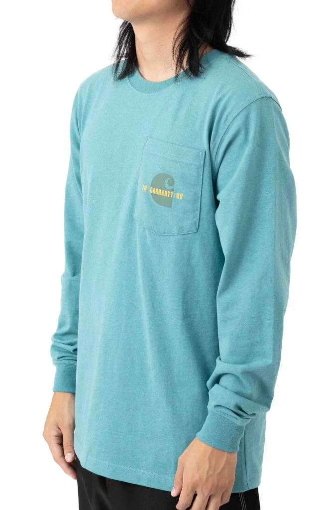 商品Carhartt|(105054) Loose Fit Heavyweight L/S Pocket Carhartt C Graphic T-Shirt - Blue Spruce Heather,价格¥85,第3张图片详细描述